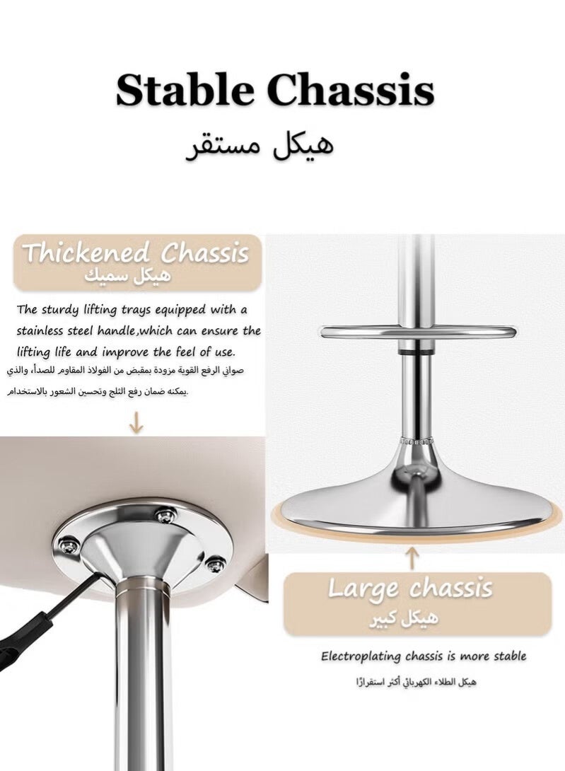 أجريون 2 pcs كرسي بار، تصميم فراشة، كرسي بار قابل للتعديل الارتفاع، كرسي بار مرتفع مريح يدور 360 درجة، لطاولة المطبخ المنزلية أو الحانة أو مكتب أمين الصندوق - Image 5